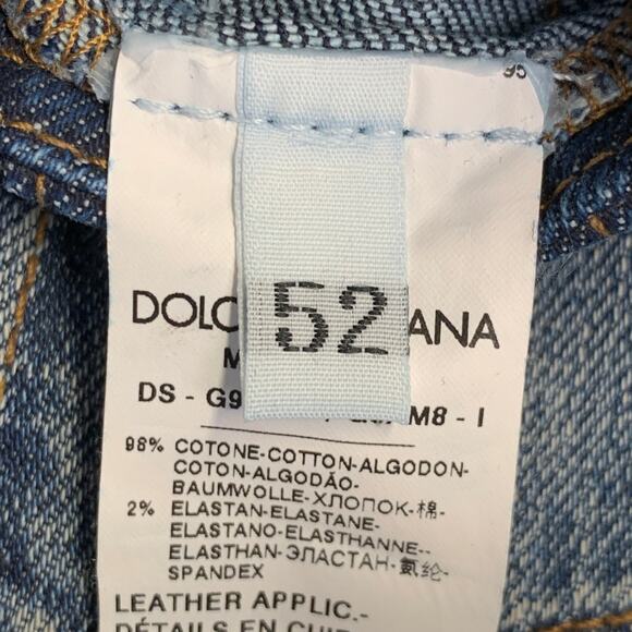 DOLCE & GABBANA Size L Blue Cotton Blend Denim Trucker Jacket - Picture 7 of 8
